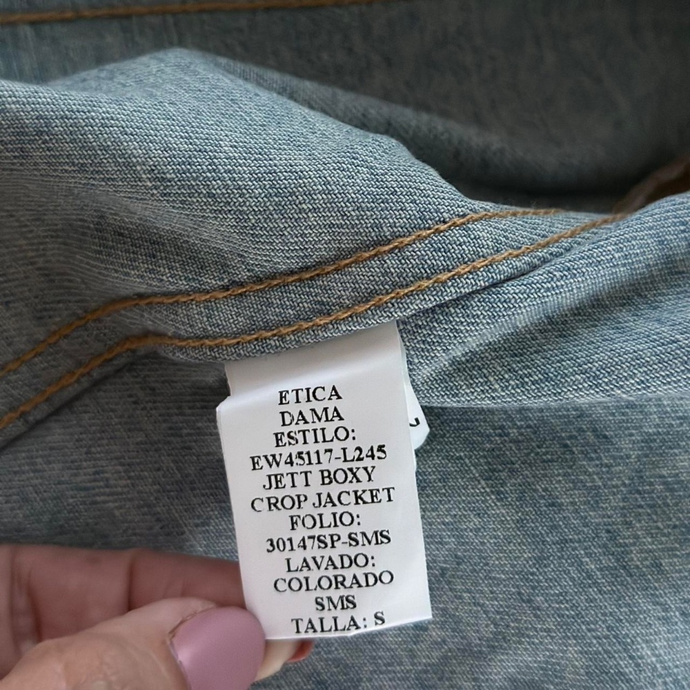 éTica Jett Boxy Crop Denim Jacket, Size Small - Picture 12 of 15
